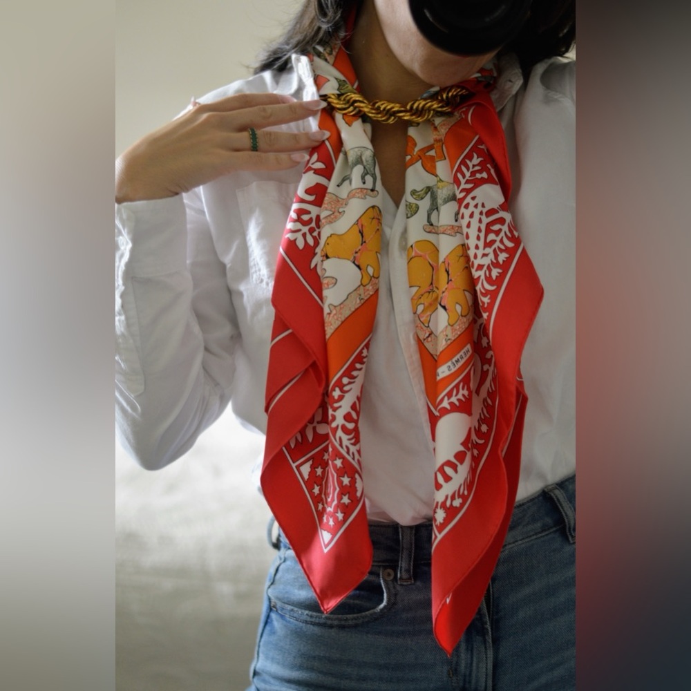 Hermes Early America silk 90cm scarf - Picture 5 of 16